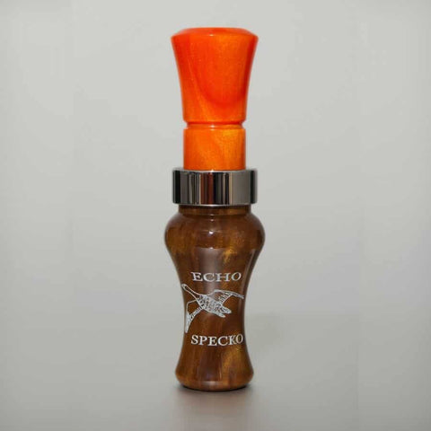 Acrylic Specklebelly Goose Calls - Carmel Pearl Barrel - Orange Pearl Insert
